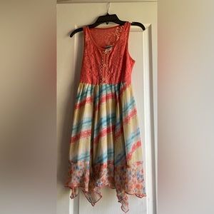 Cute Girls Summer Dress, Orange Size 8T
